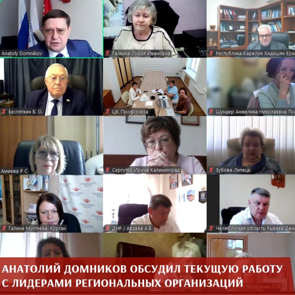 Анатолий Домников обсудил текущую работу с лидерами региональных профсоюзов